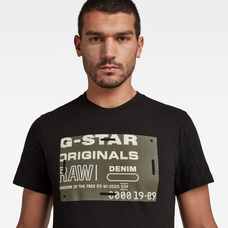 G-Star RAW® Flock Badge Graphic T-Shirt Black