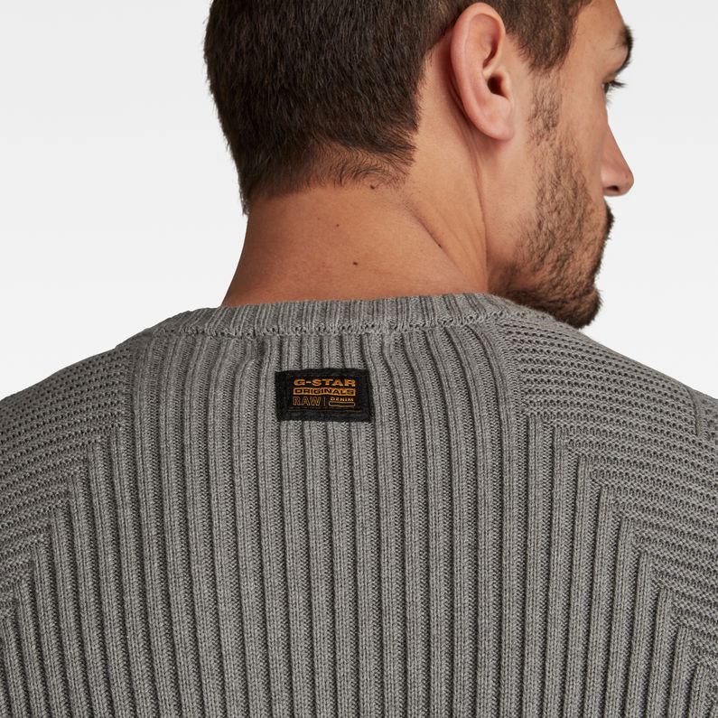 G-Star RAW® 3D Biker Knitted Sweater Grey detail shot