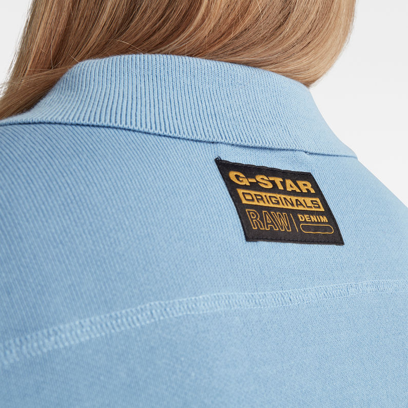 G-Star RAW® Knitted Zip Polo Light blue detail shot