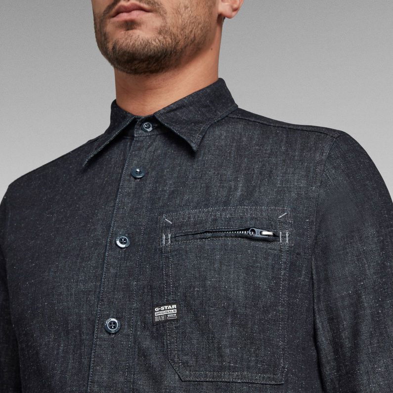 G-STAR® Chemise Zip Pocket Slim Bleu foncé