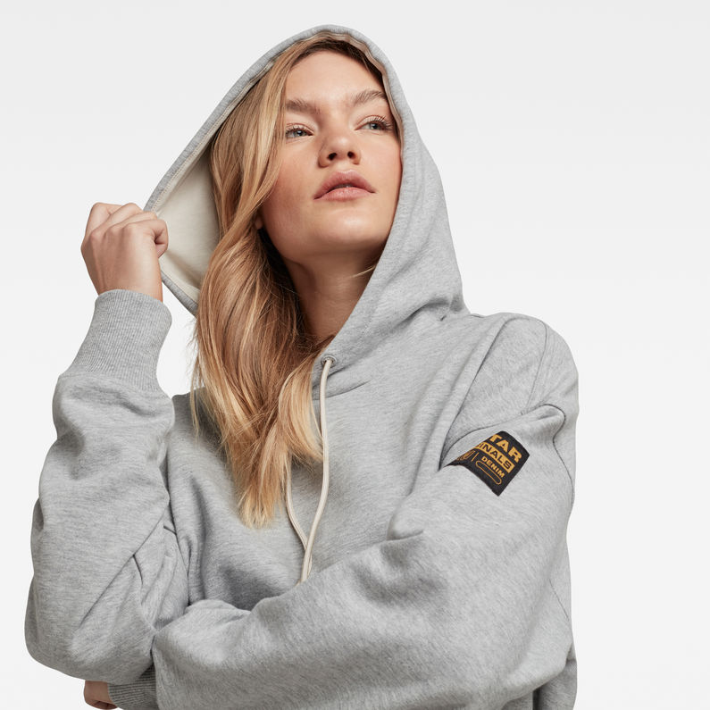 G-Star RAW® Loose Fit Faded Back Graphic Hoodie Grey detail shot