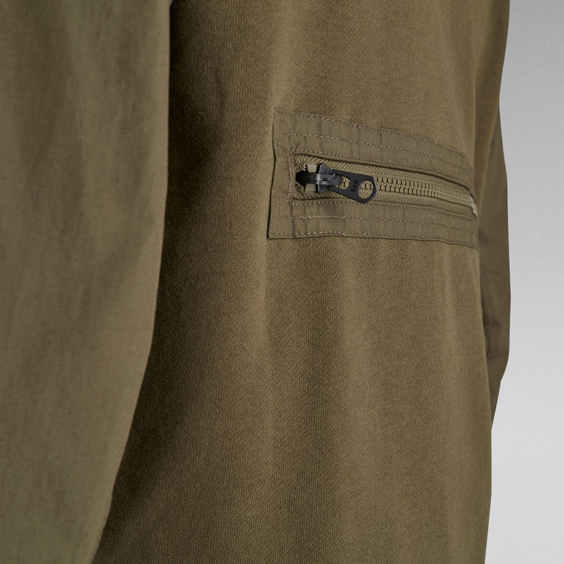 G-STAR® Mixed Woven Baseball Zip Through Sweater Groen