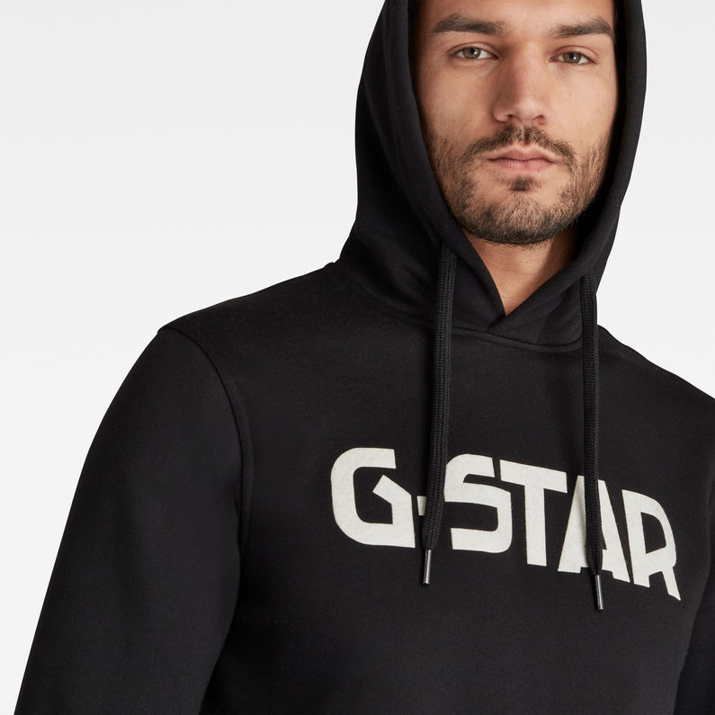 G-Star RAW® G-Star Hooded Sweater Black detail shot
