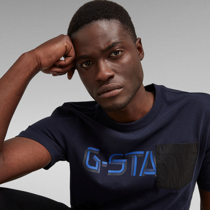 G-STAR® T-shirt Ripstop Pocket Graphic Bleu foncé