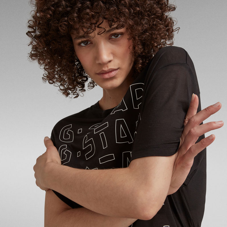 G-Star RAW® T-shirt Sheer Faded Graphic Noir