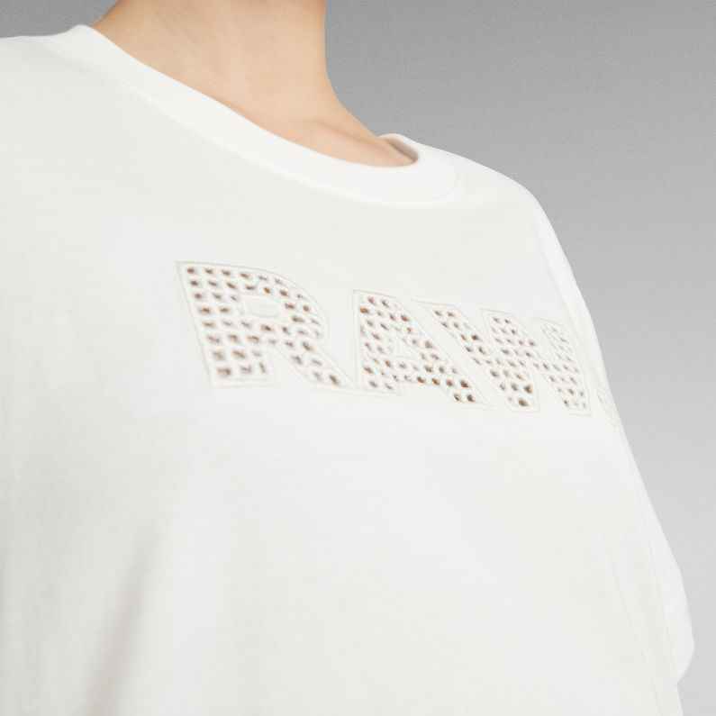 G-Star RAW® Boxy Fit RAW Embroidery Tee Wit