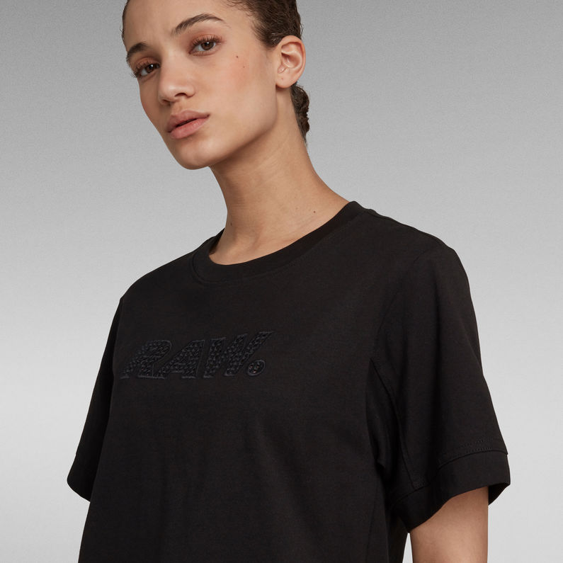 G-Star RAW® T-shirt Boxy Fit RAW Embroidery Noir