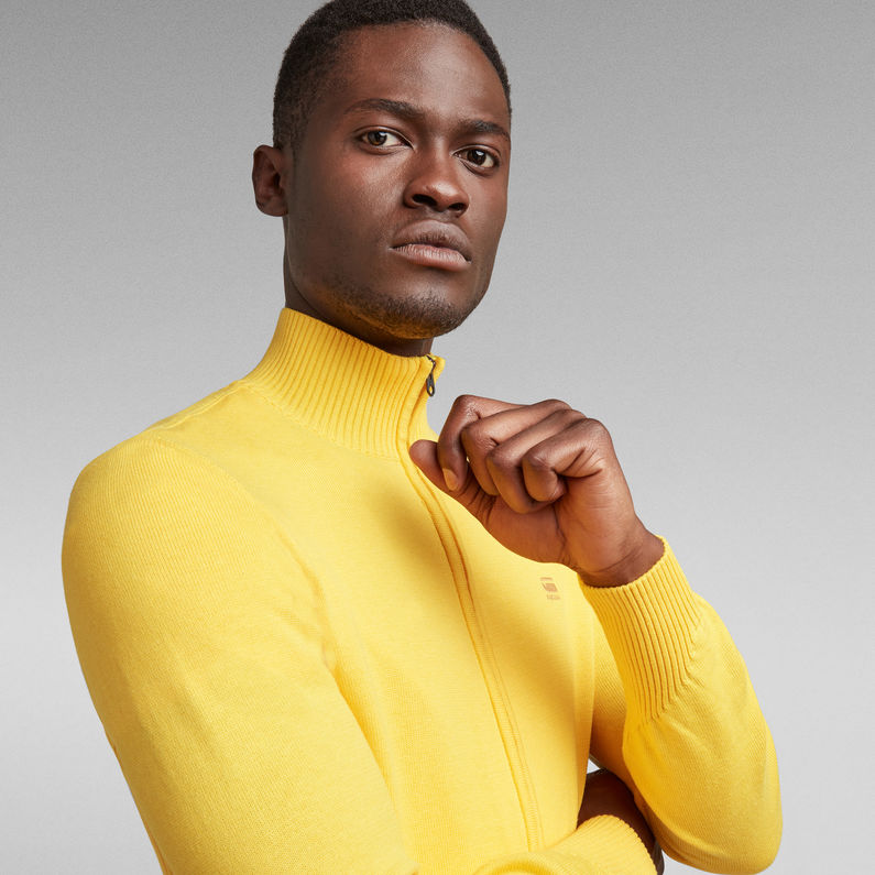 G-STAR® Classic Sport Zip Gebreid Vest Geel