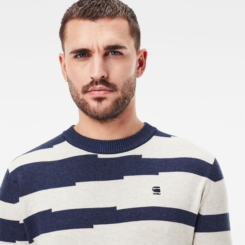 G-Star RAW® Broken Stripe Knitted Sweater Multi color detail shot