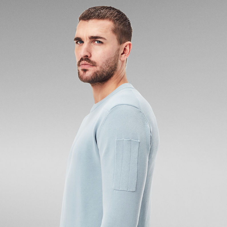 G-Star RAW® Sleeve Pocket Knitted Sweater Lichtblauw