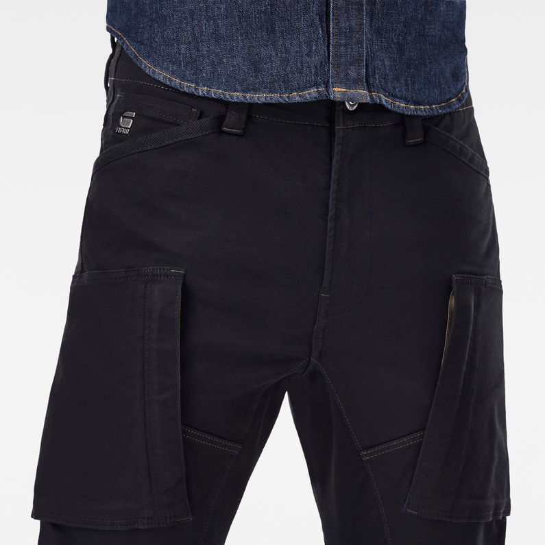 G-Star RAW® Pantalon cargo Zip Pocket 3D Skinny Noir detail shot
