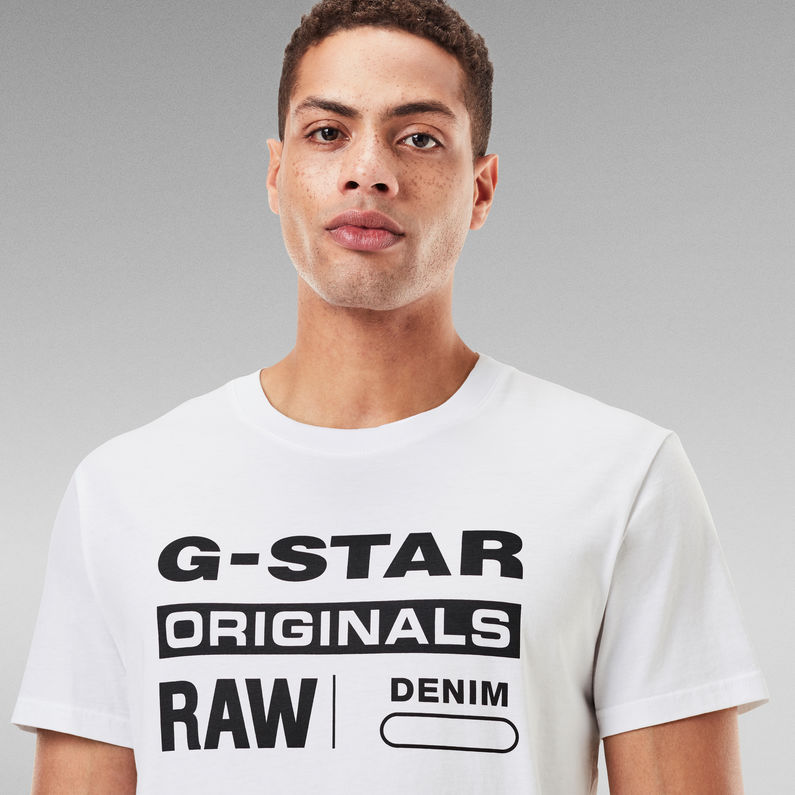 G-STAR® Camiseta Raw. Graphic Slim Blanco
