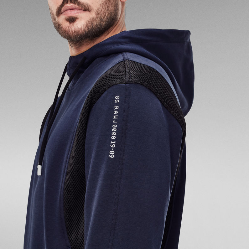 G-STAR® Moto Mesh Hooded Sweater Dark blue