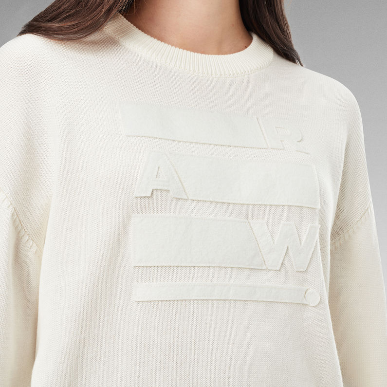 G-Star RAW® Pull en maille Raw Space GR Boyfriend Blanc