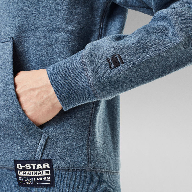 G-Star RAW® Sweat Premium Core Hooded Zip Through Bleu moyen