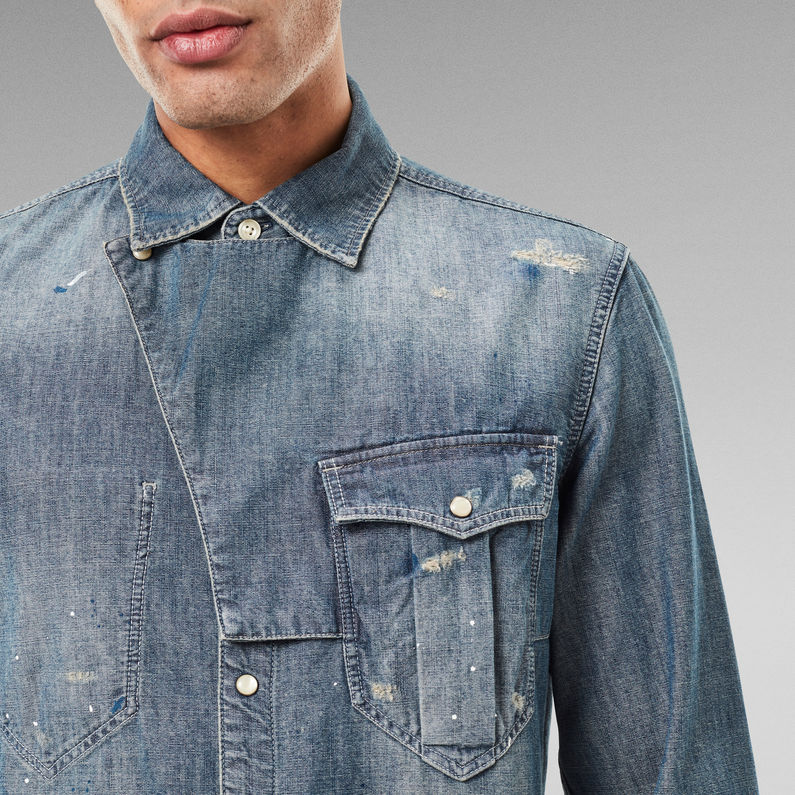 E Western Tab Slim Shirt | Medium blue | G-Star RAW® US