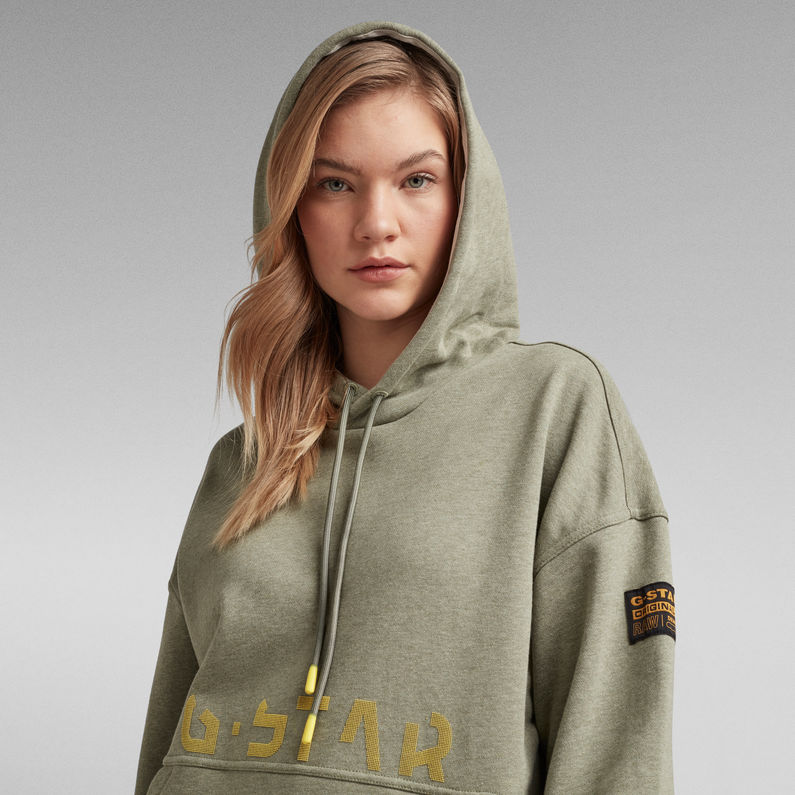 G-Star RAW® Loose Fit Faded Back Graphic Hoodie Green