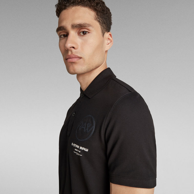 G-STAR® GS Raw Graphic Slim Polo Black