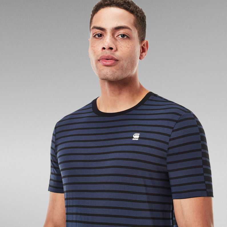 G-Star RAW® T-shirt Korpaz Stripe Graphic Slim Bleu foncé