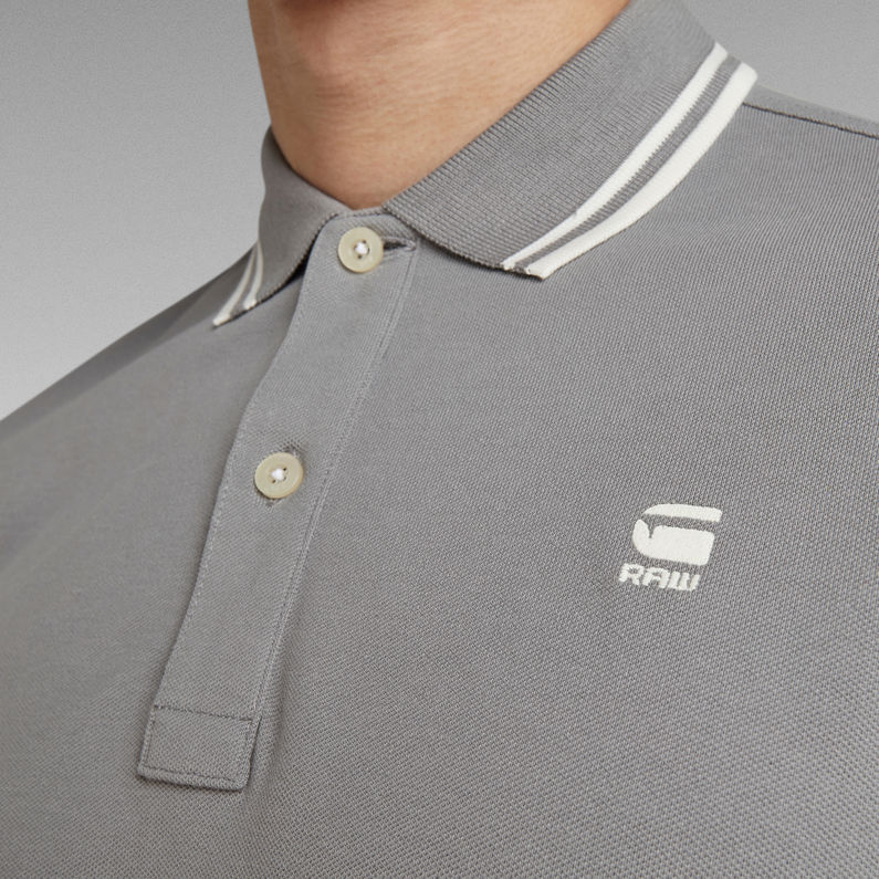G-STAR® Polo Dunda Slim Stripe Gris