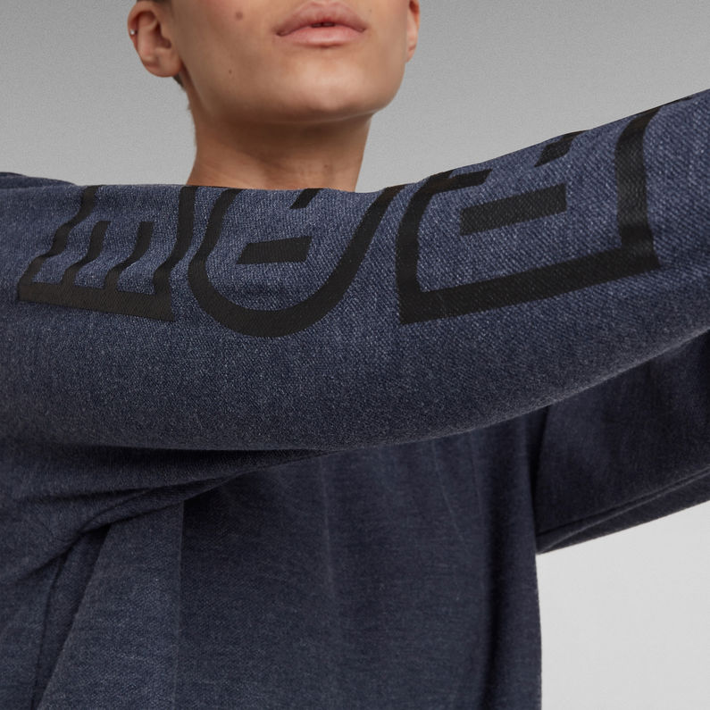 G-Star RAW® Sweat Tweater Sleeve Print Bleu moyen