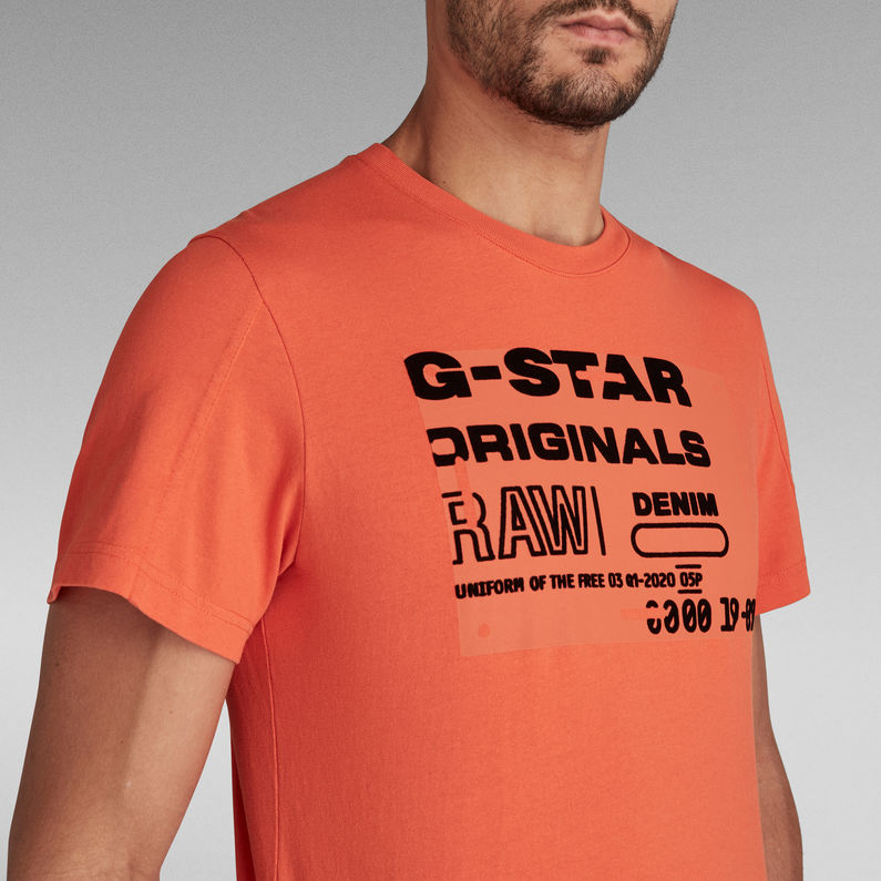 G-Star RAW® Flock Badge Graphic T-Shirt Orange