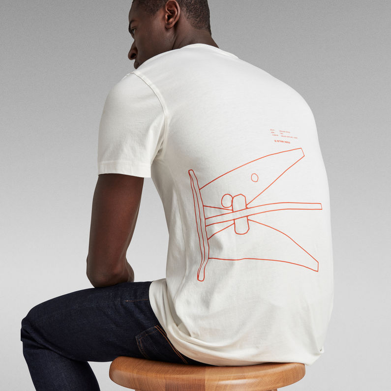 G-Star RAW® Circle Object Back Graphic T-Shirt Weiß