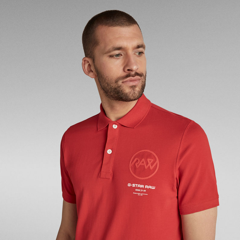 G-Star RAW® Polo GS Raw Graphic Slim Rouge