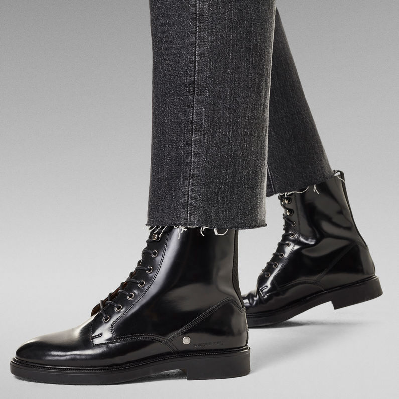 G-STAR® Tedie Ultra High Straight Raw Edge Ankle Jeans Black