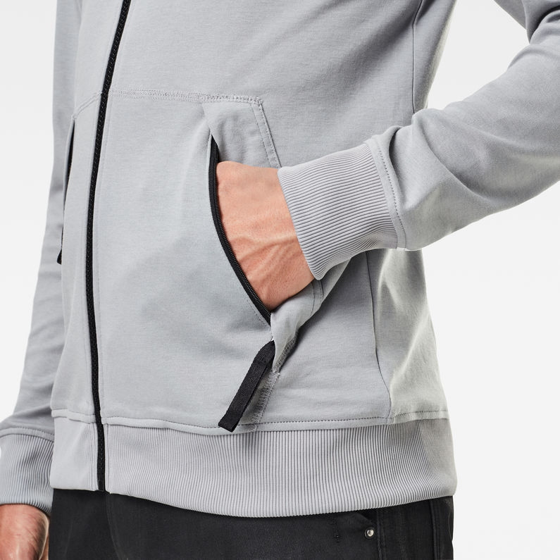 G-STAR® Lightweight Zip Through Track Sweater Grey detail shot