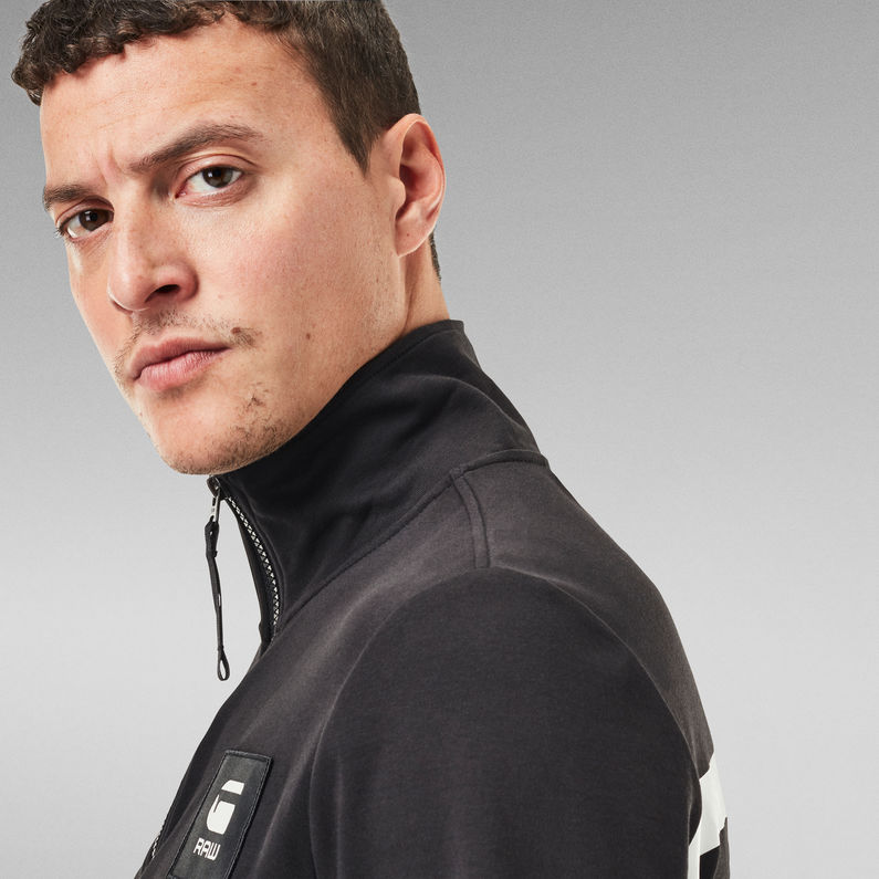 G-Star RAW® Half Zip Track Tweeter T-Shirt Black