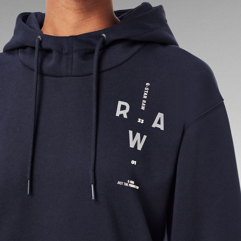G-Star RAW® Graphic Hooded Sweater Donkerblauw