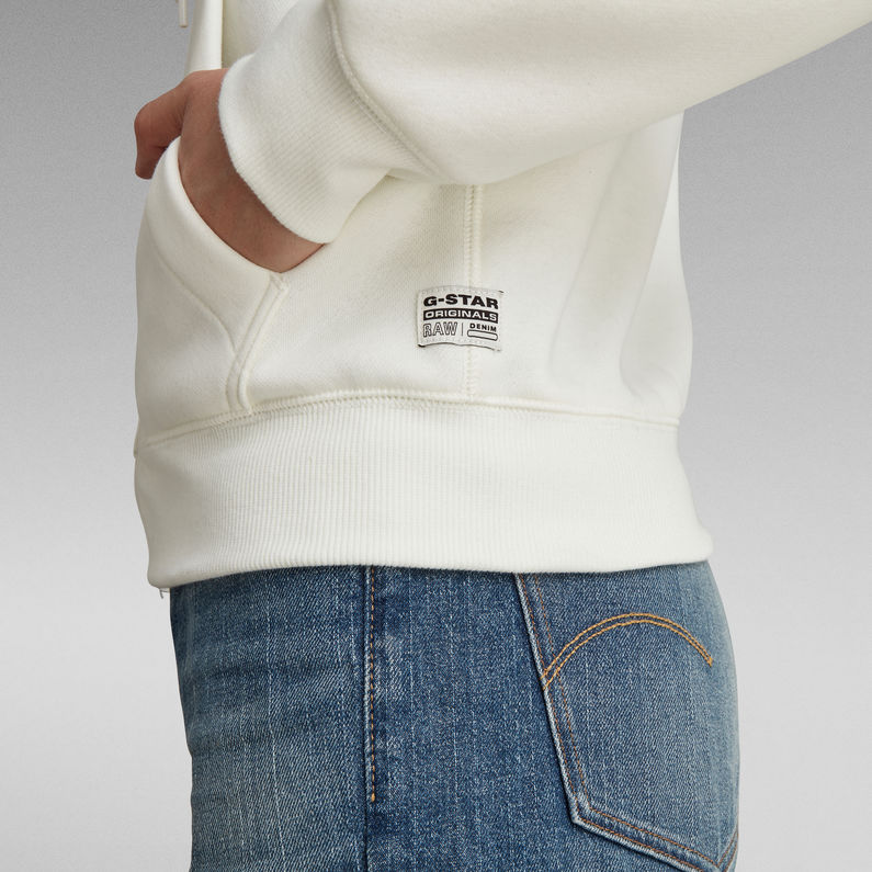 G-STAR® Premium Core Hooded Zip Through Sweater White