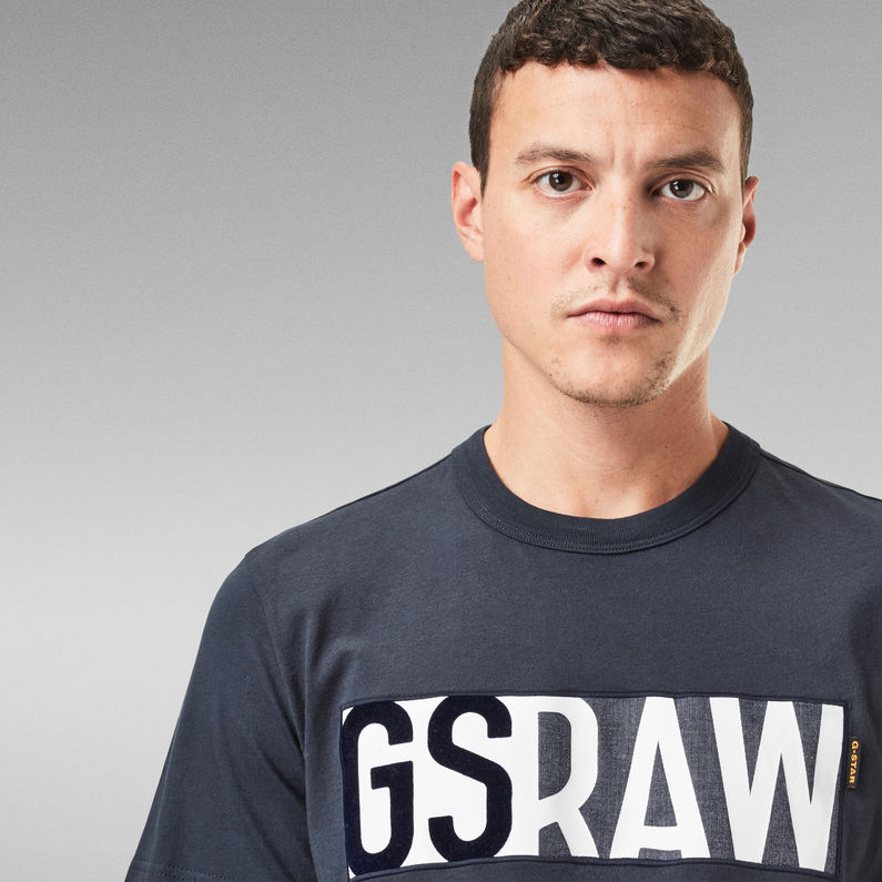 G-Star RAW® GS RAW Denim Logo T-Shirt Midden blauw
