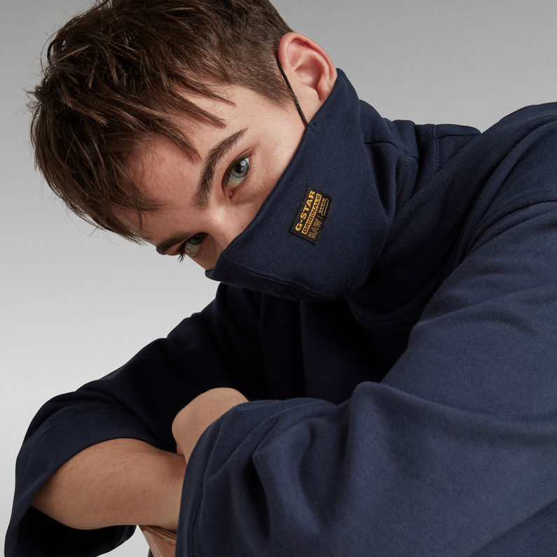 G-Star RAW® Oversized Hood Cover Sweater Bleu foncé