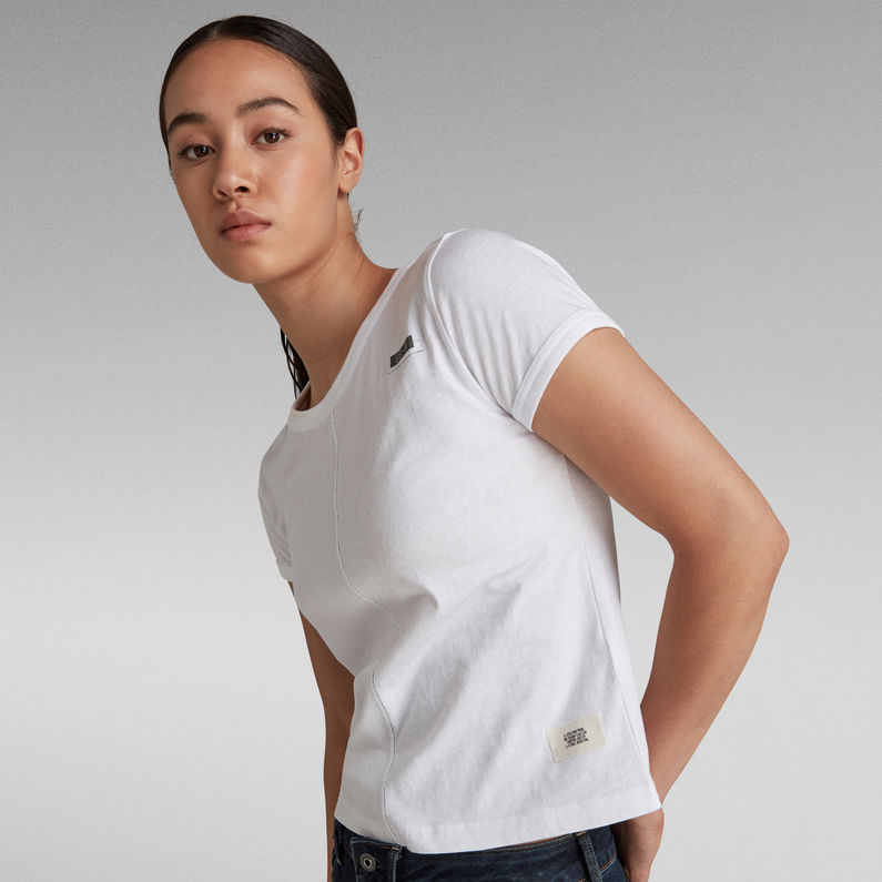 G-Star RAW® Camiseta Top Stitching Slim Blanco