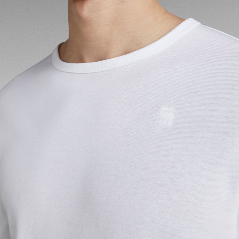 G-STAR® Camiseta Basic Round Neck Long Sleeve Blanco