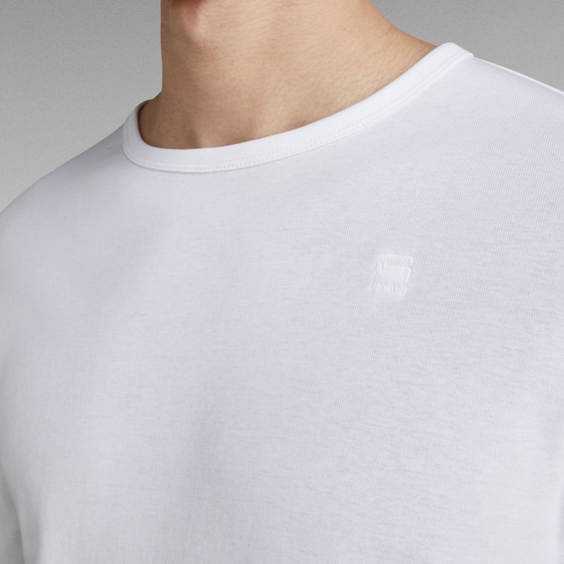 G-Star RAW® Camiseta Basic Round Neck Long Sleeve Blanco