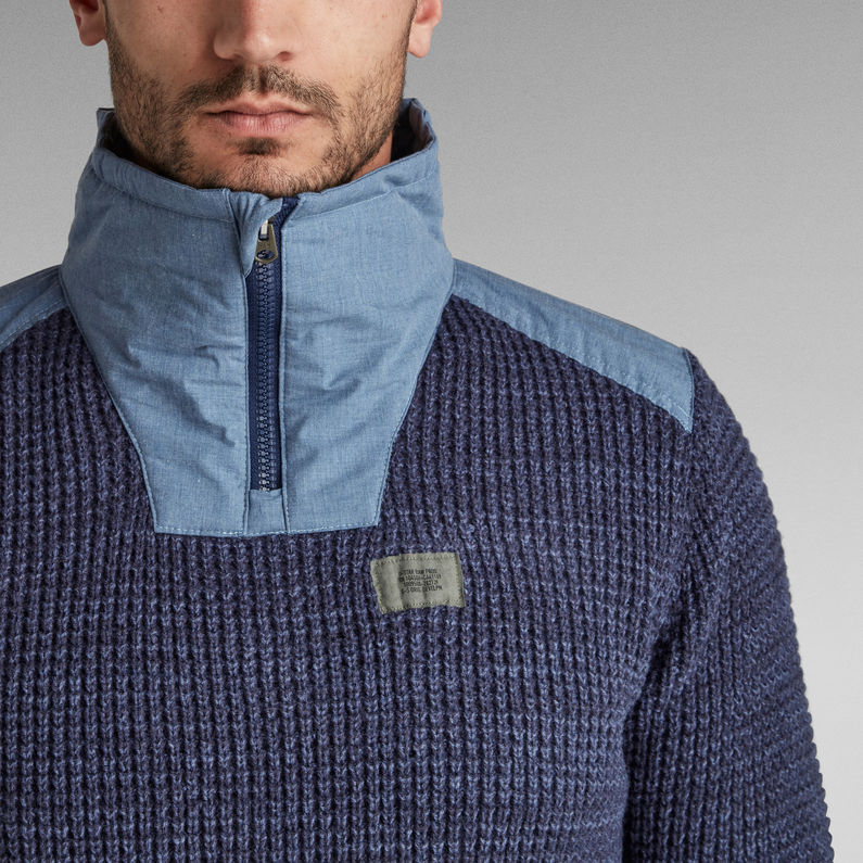 G-STAR® Knitted Sweater Utility Half Zip Medium blue