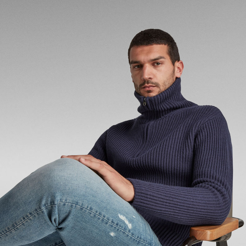 Chunky Skipper Knit | Medium blue | G-Star RAW® US