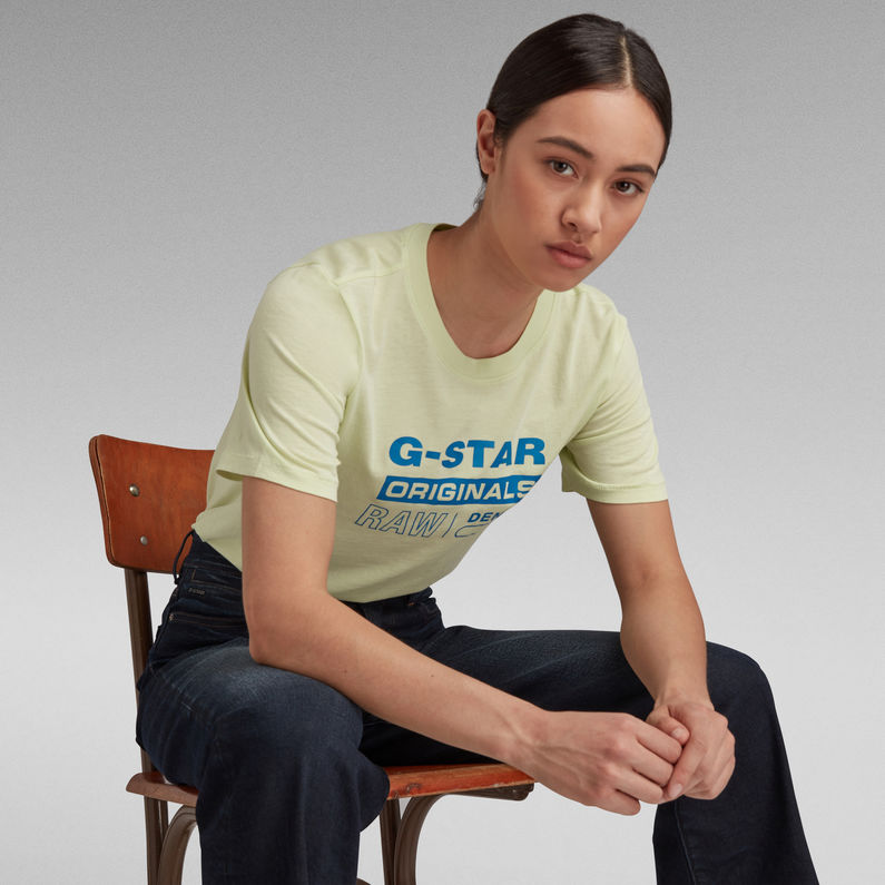 G-Star RAW® Originals Label Regular Fit T-Shirt Groen