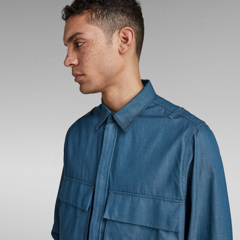 G-STAR® Chemise GSRR Regular Long Bleu foncé