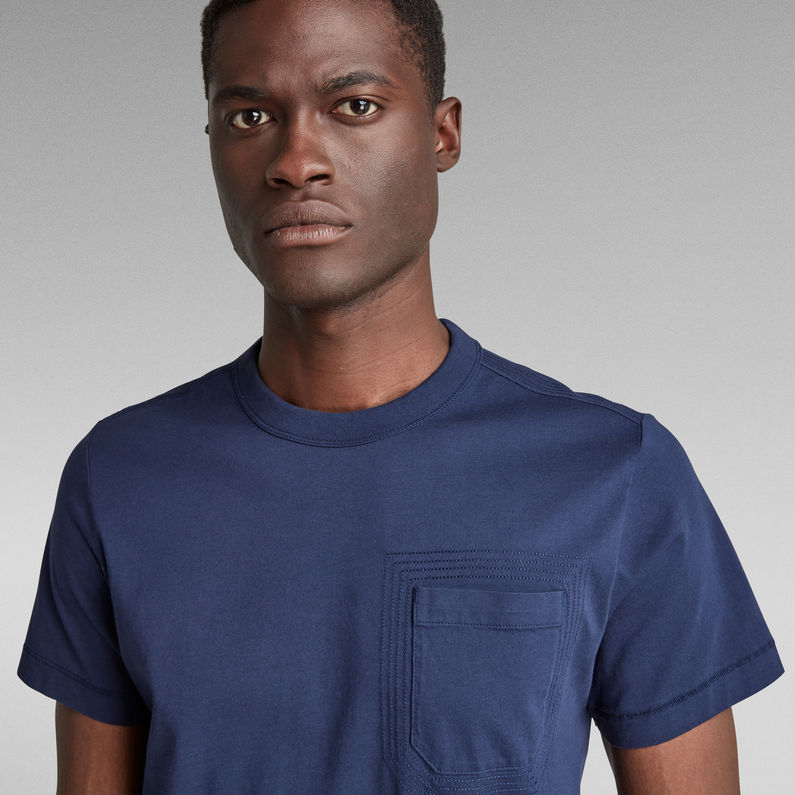 G-Star RAW® T-shirt Stitch Detail Pocket Bleu foncé