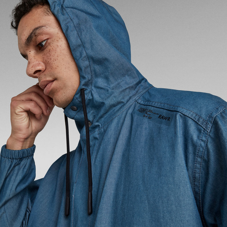 G-STAR® GSRR Denim Jas Met Capuchon Donkerblauw