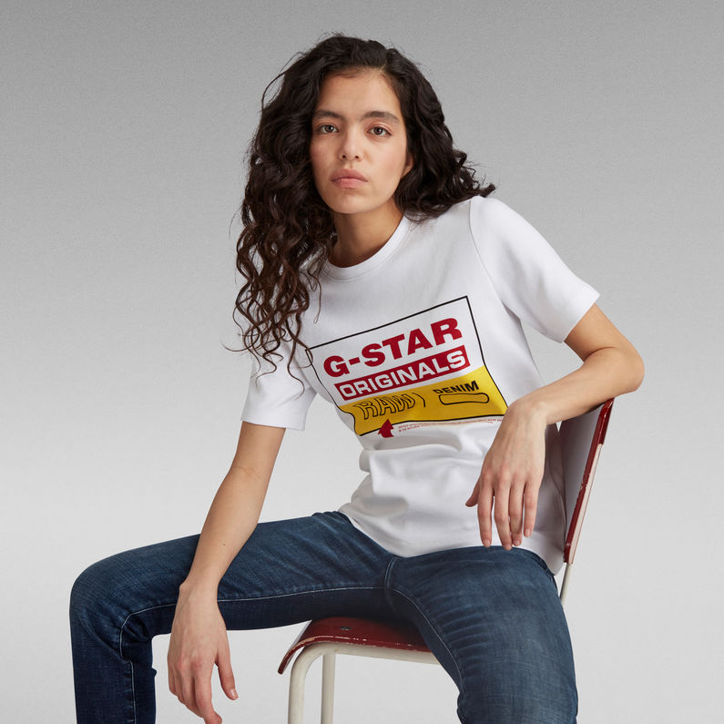 G-Star RAW® Color Block Originals T-Shirt Weiß