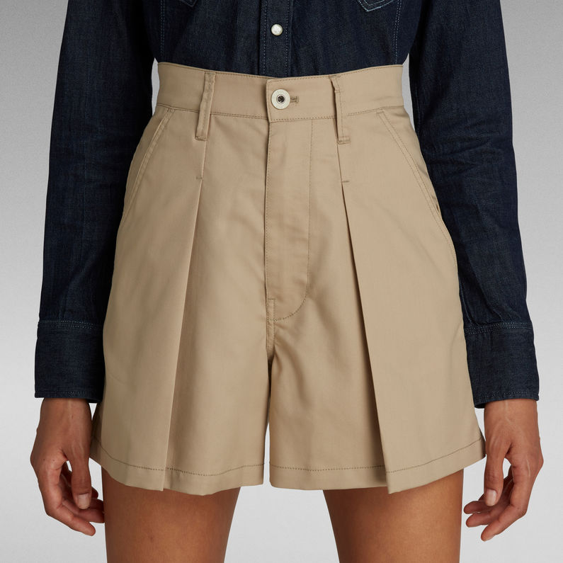 G-Star RAW® Pleated A-Line Shorts Beige