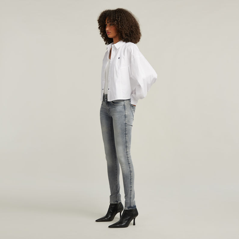 G-Star RAW® Lynn Mid Waist Skinny Jeans Grau