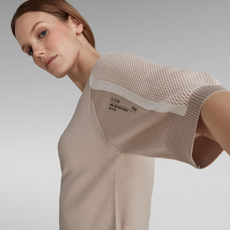 G-STAR® Mesh Insert Sweater Beige