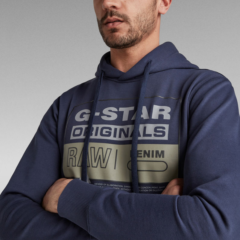 G-Star RAW® Originals Hooded Sweatshirt Mittelblau