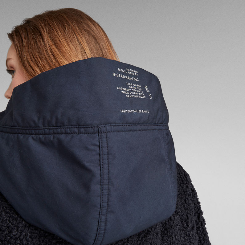 G-Star RAW® Teddy Fleece Hooded Overshirt Dunkelblau